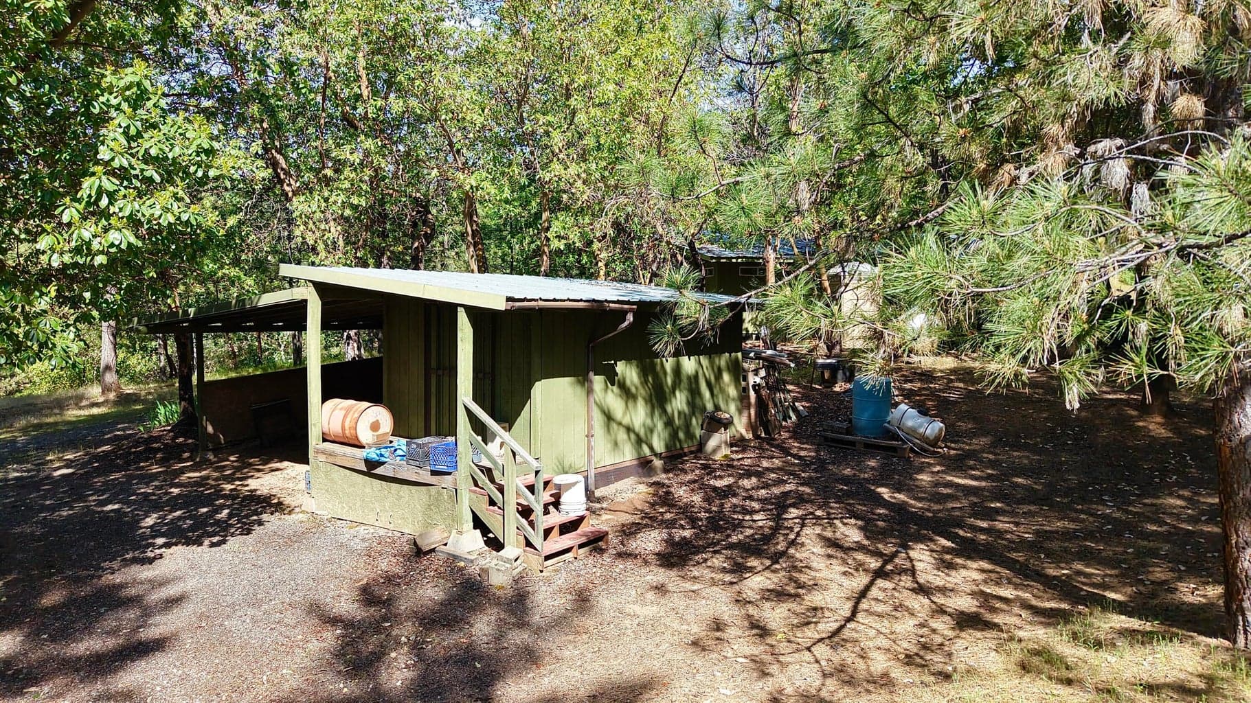 front entrance to tool shed