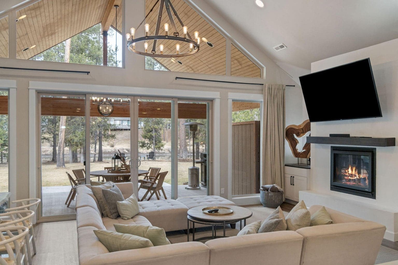 Wall of windows where outdoor meets indoor