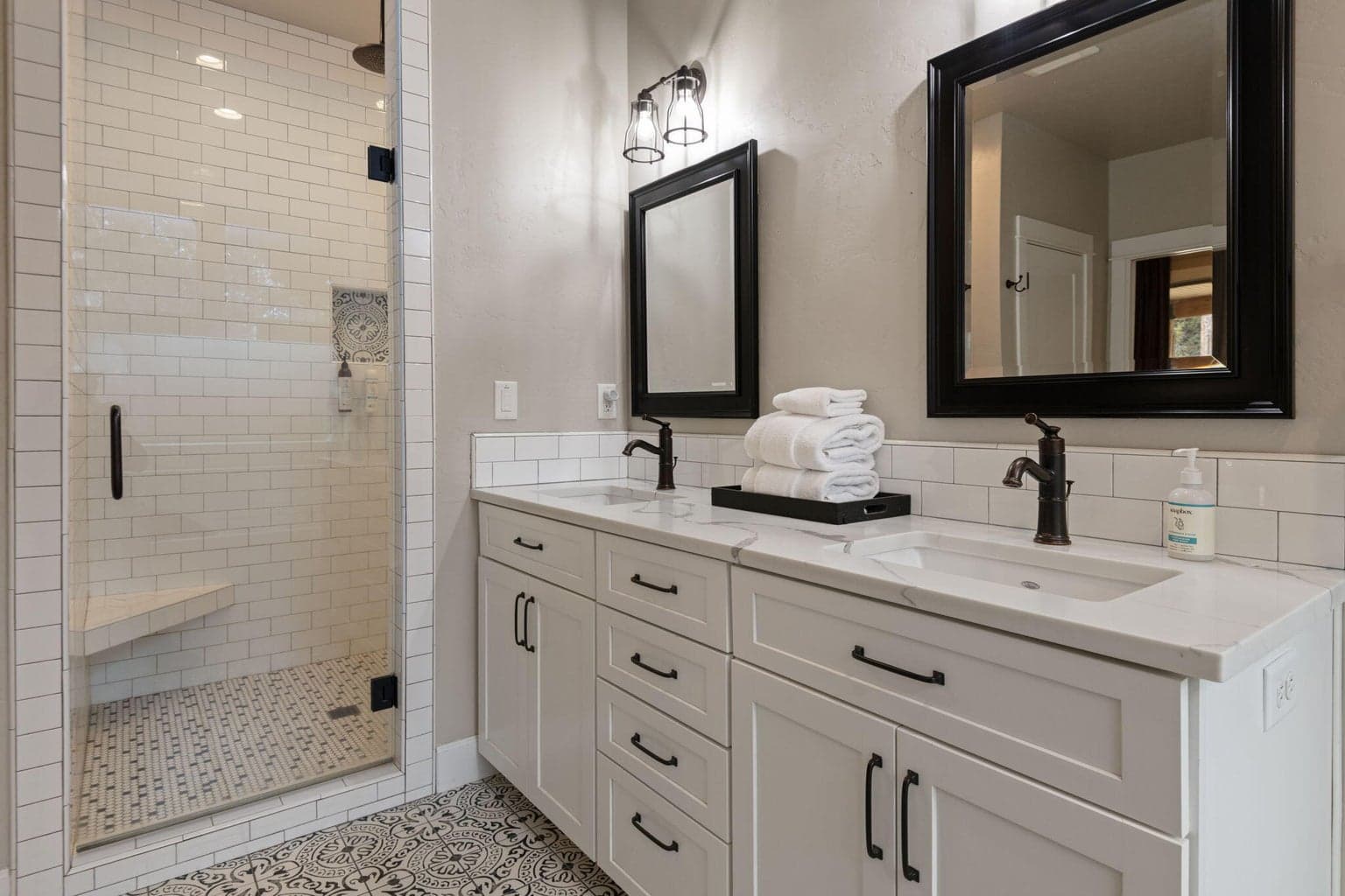 Tasteful tile walk-in shower