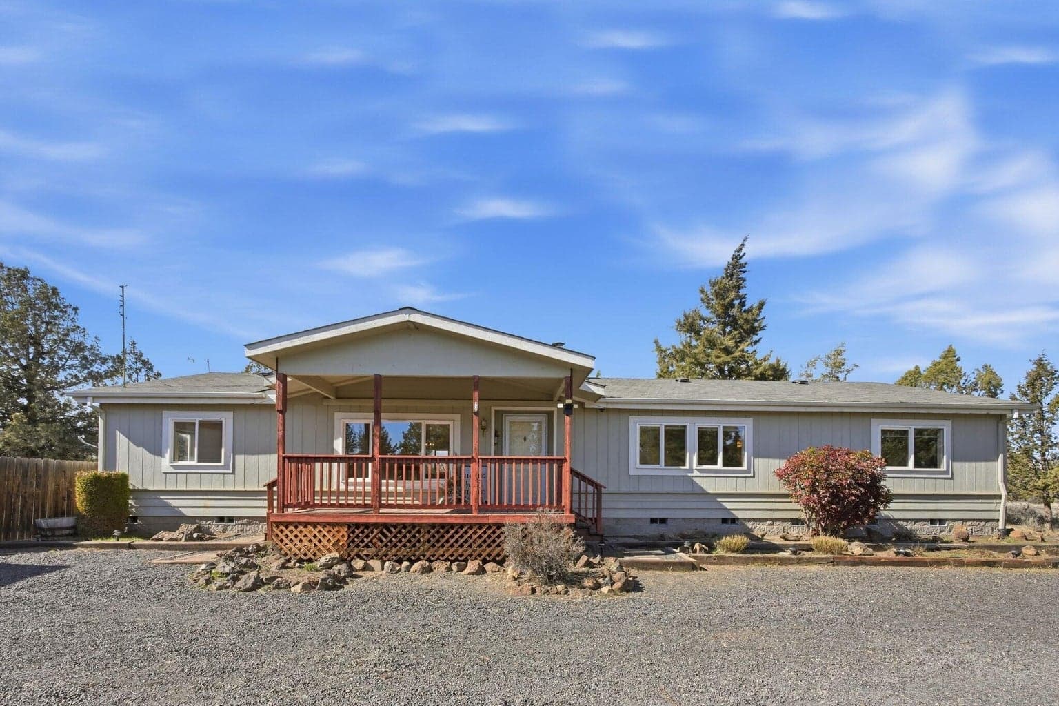 Full front view of house