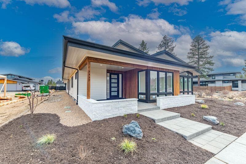 Mid century modern design offers a clean, contemporary design with windows galore.