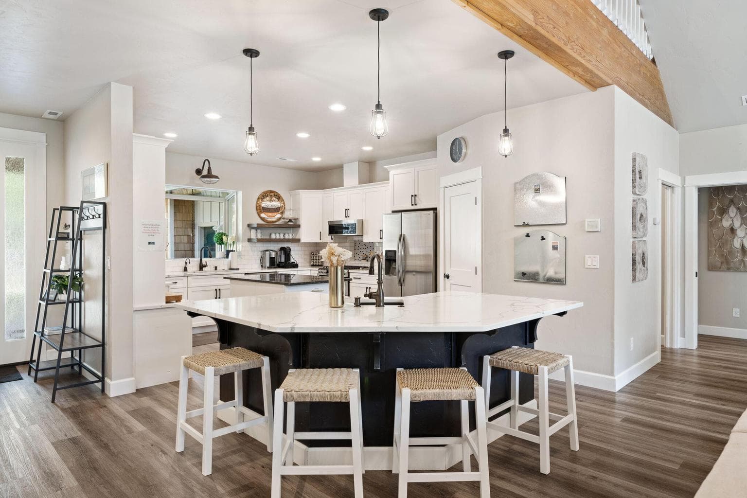 Spacious island for added seating