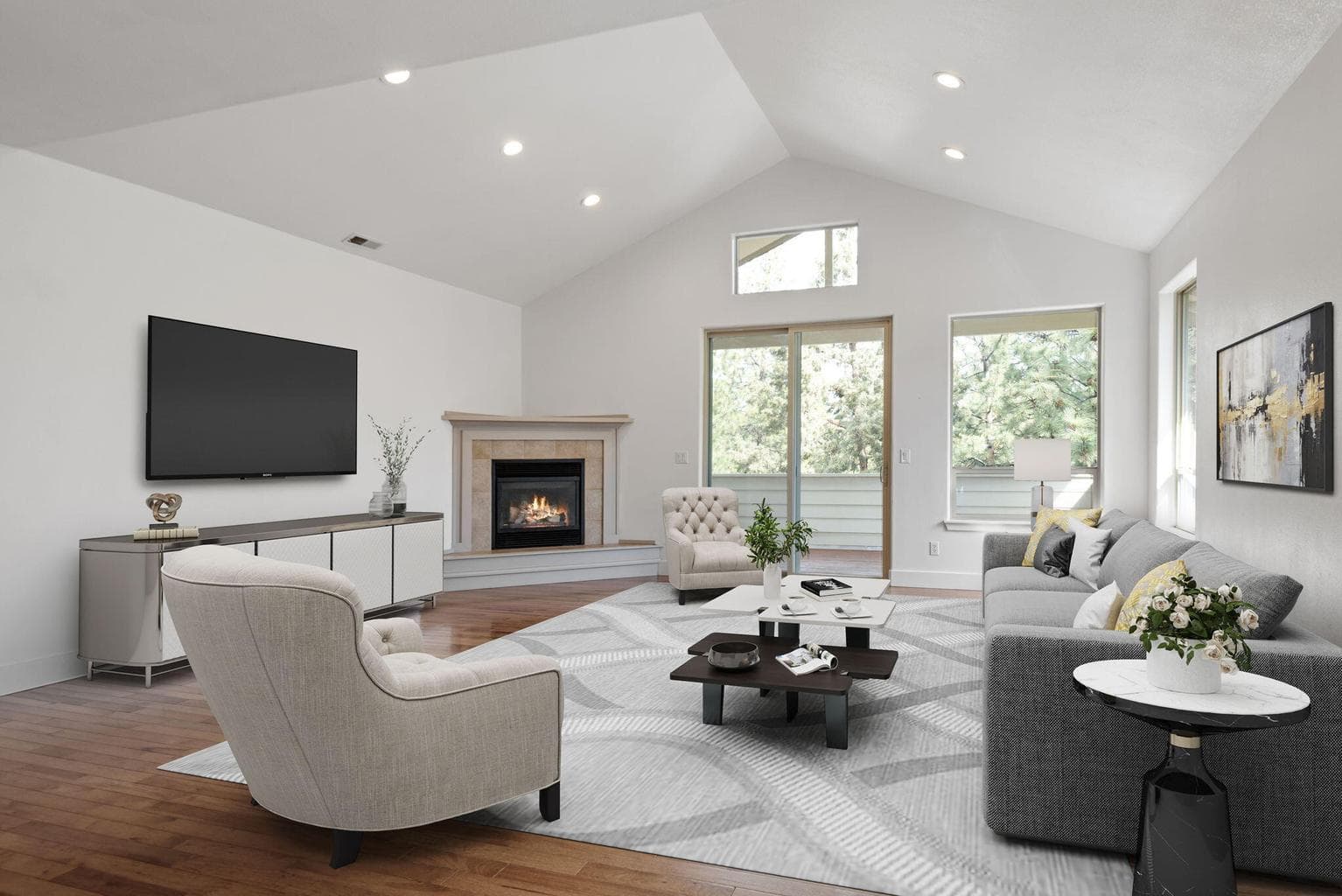 Main living, virtually staged
