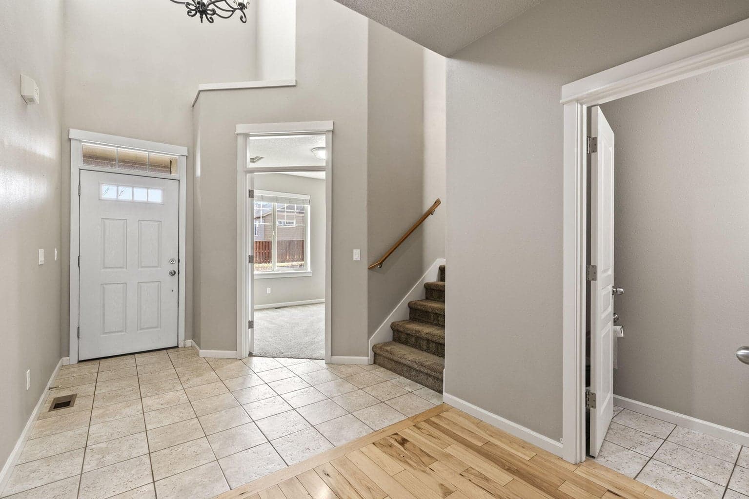 Entry to stairs, office and half bath