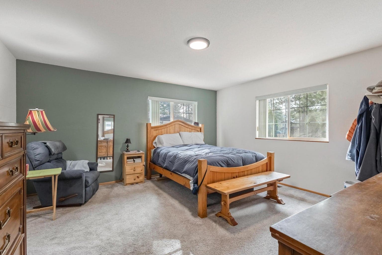Primary bedroom with separation from guest rooms.
