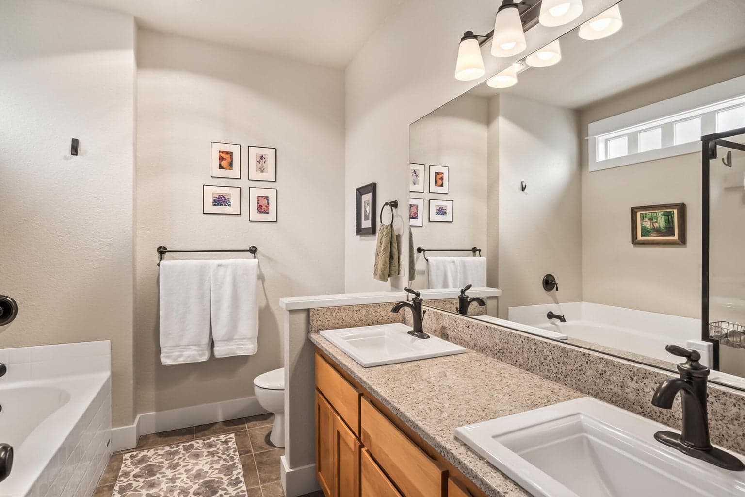 Retreat to a beautifully updated master bath