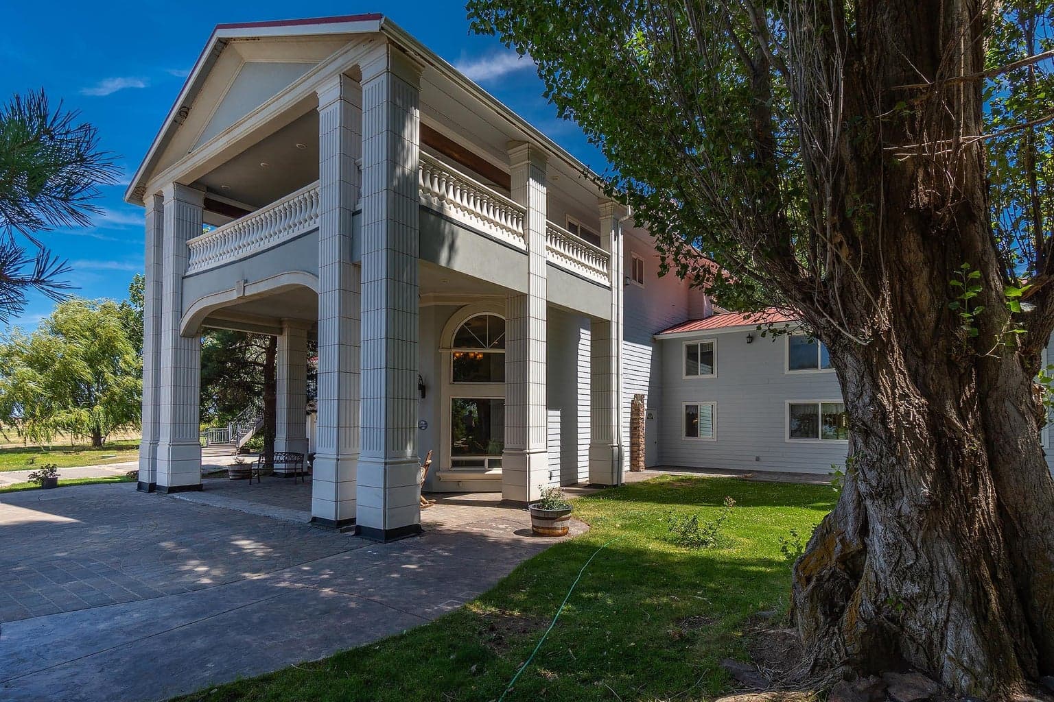 Side view of main entrance