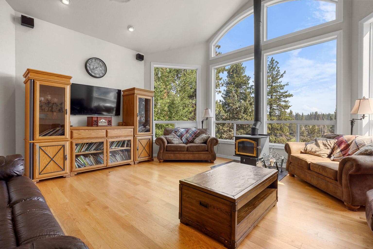 Open Great Room with expansive windows.