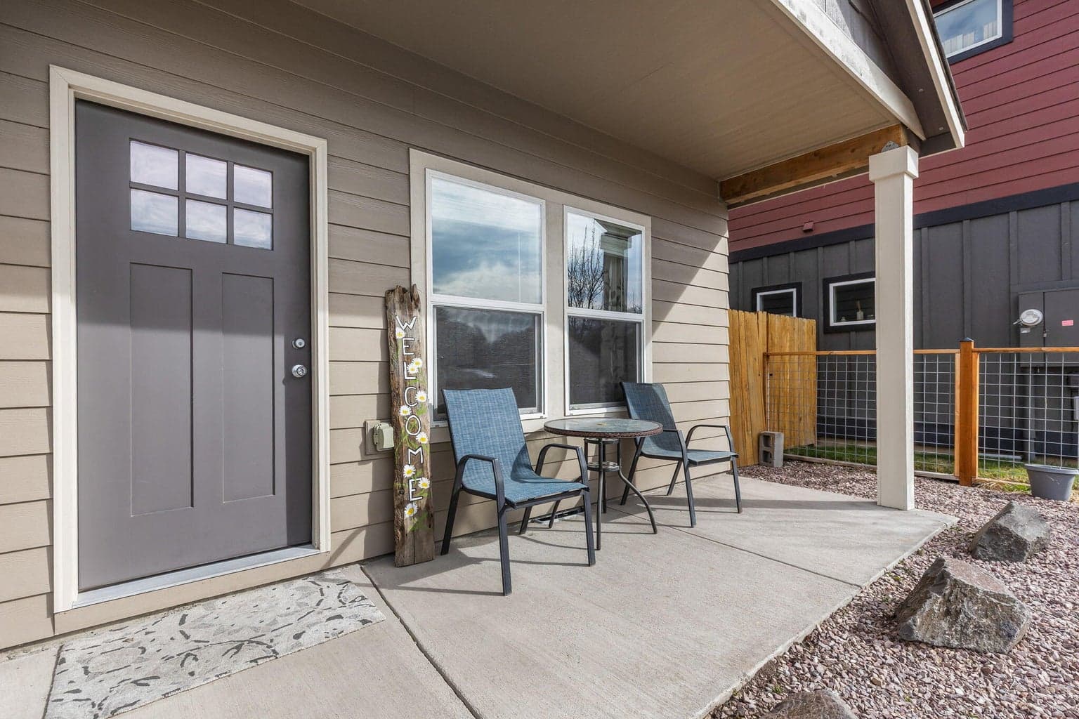 A welcoming, covered front porch area