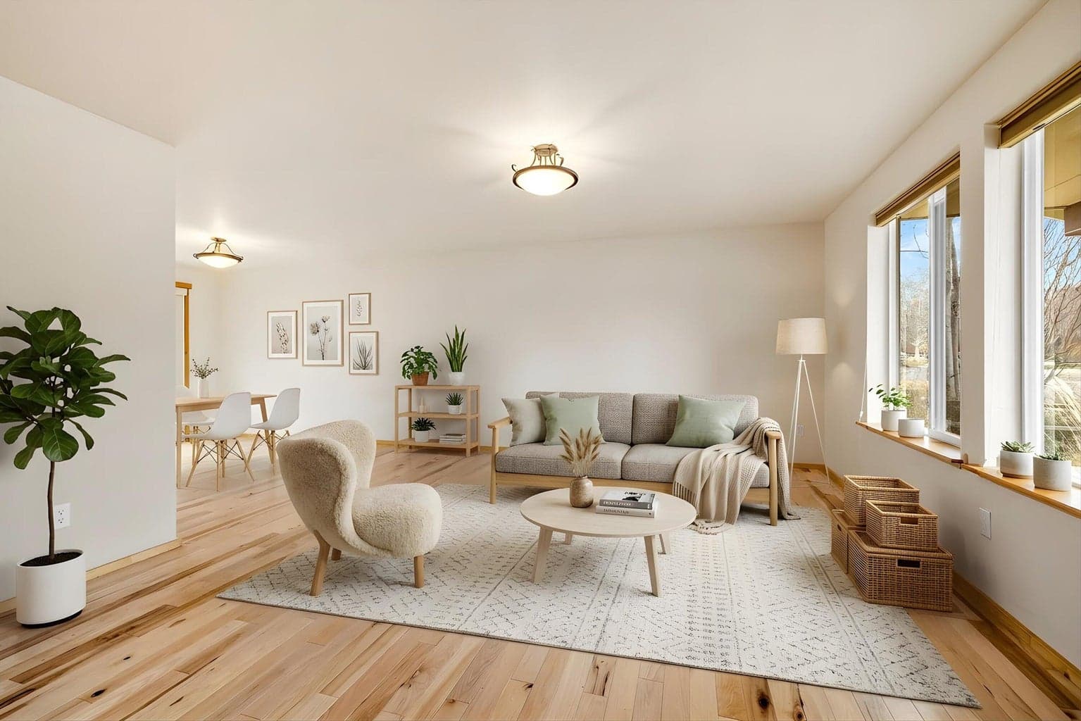 AI Staged front room furniture.