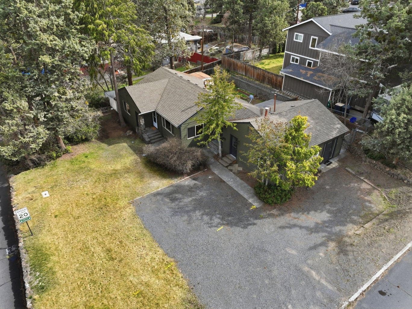 Sitting on a .18 acre corner lot in mid-town.