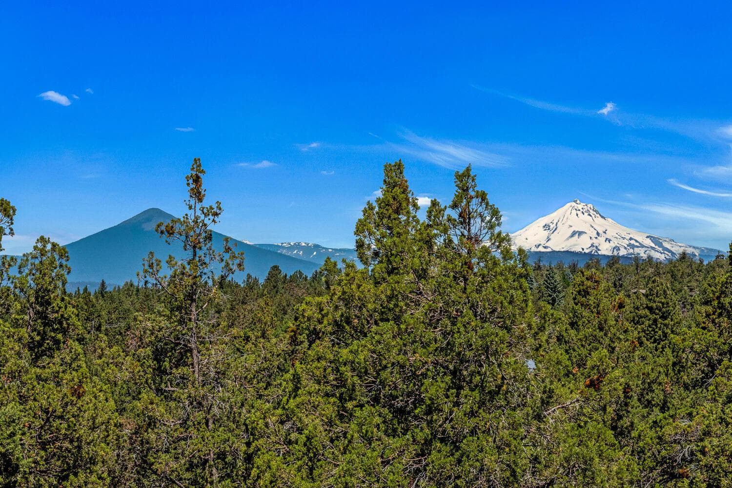 Primary bedroom deck view - Black Butte & Mt. Jefferson