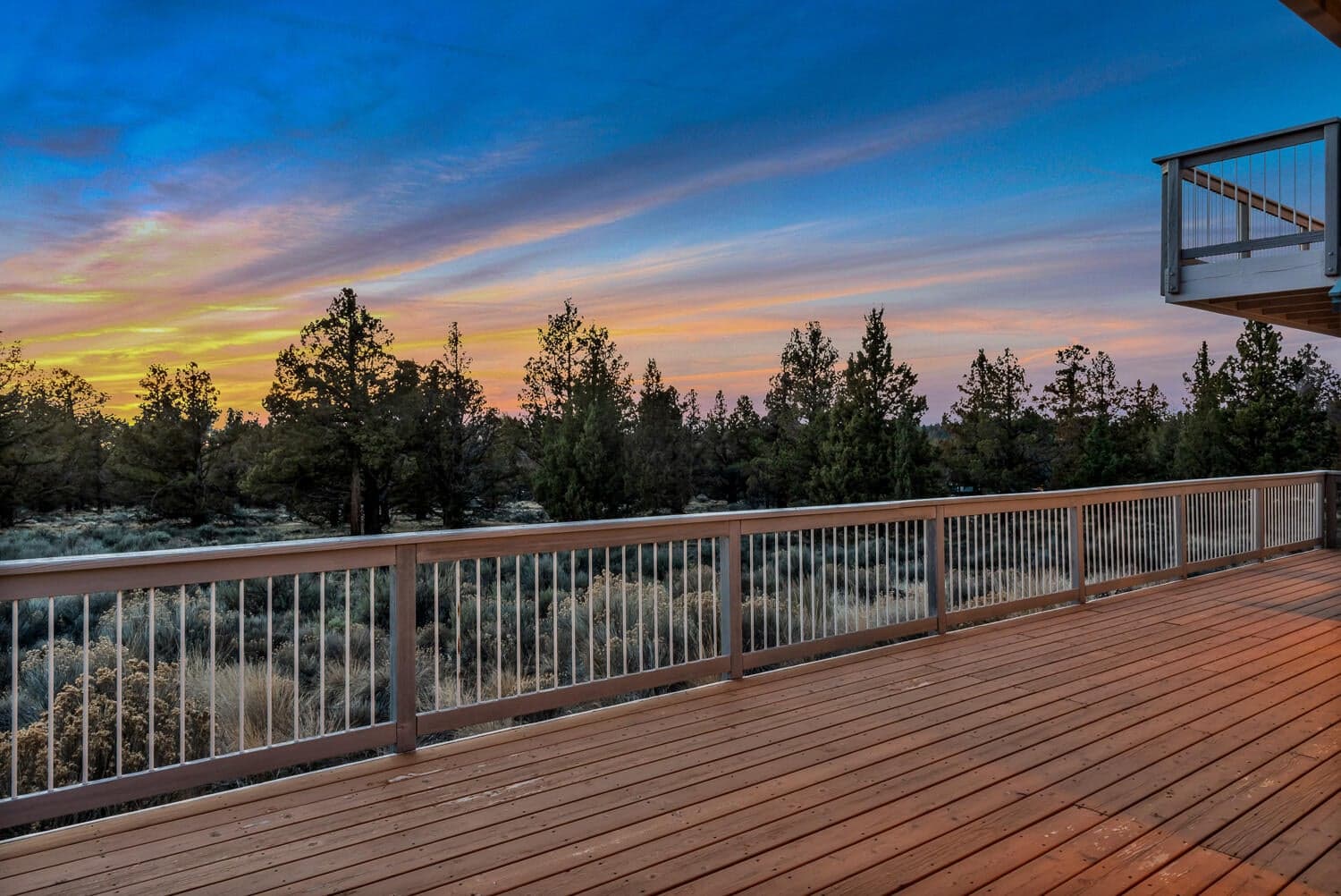 Main living deck at twilight