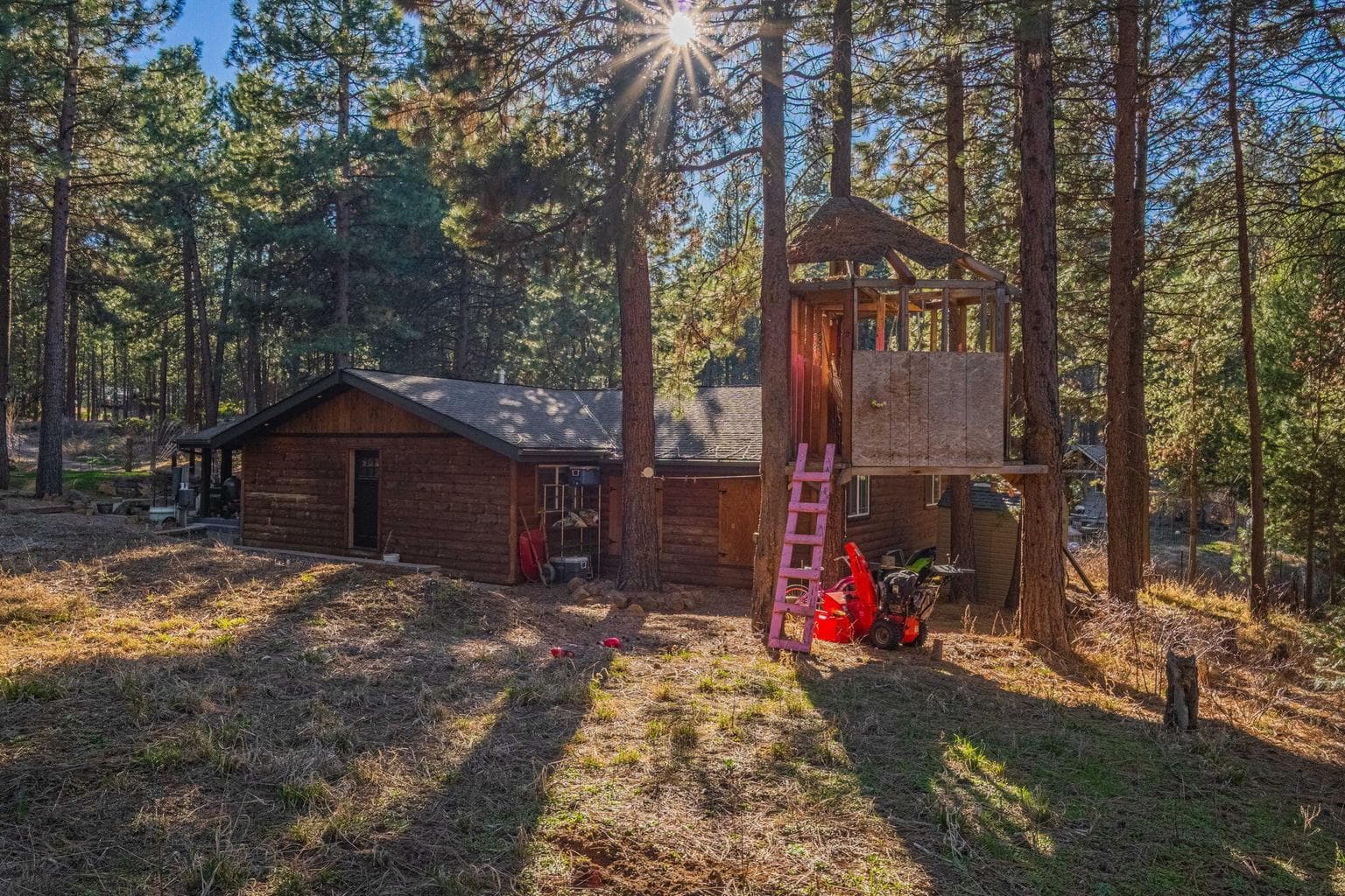 There is a play house structure