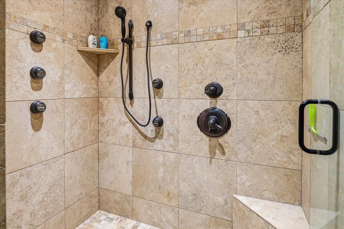 Oversized tile shower