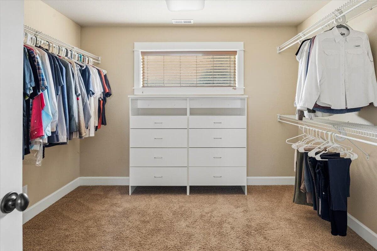 Generous Primary Closet w/additional storage to the left