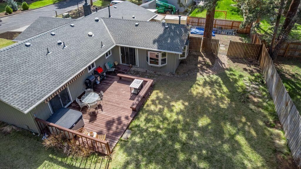 Big backyard is west facing bringing extra sun exposure year round.