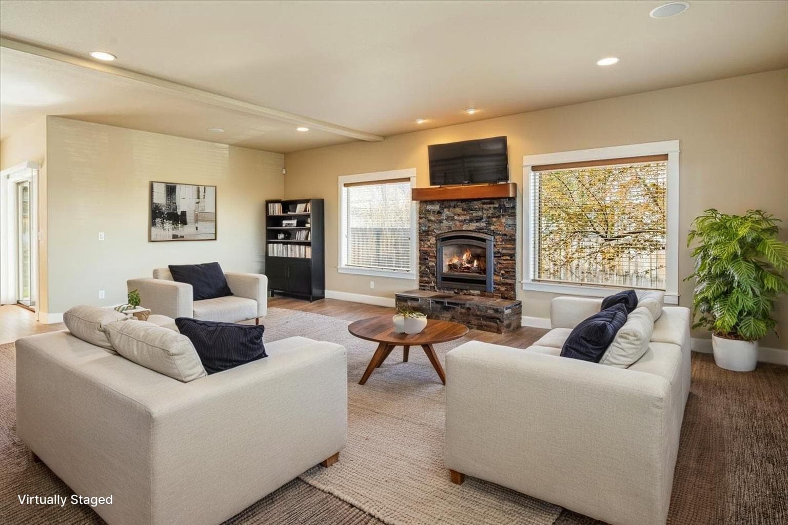 Living room - virtually staged