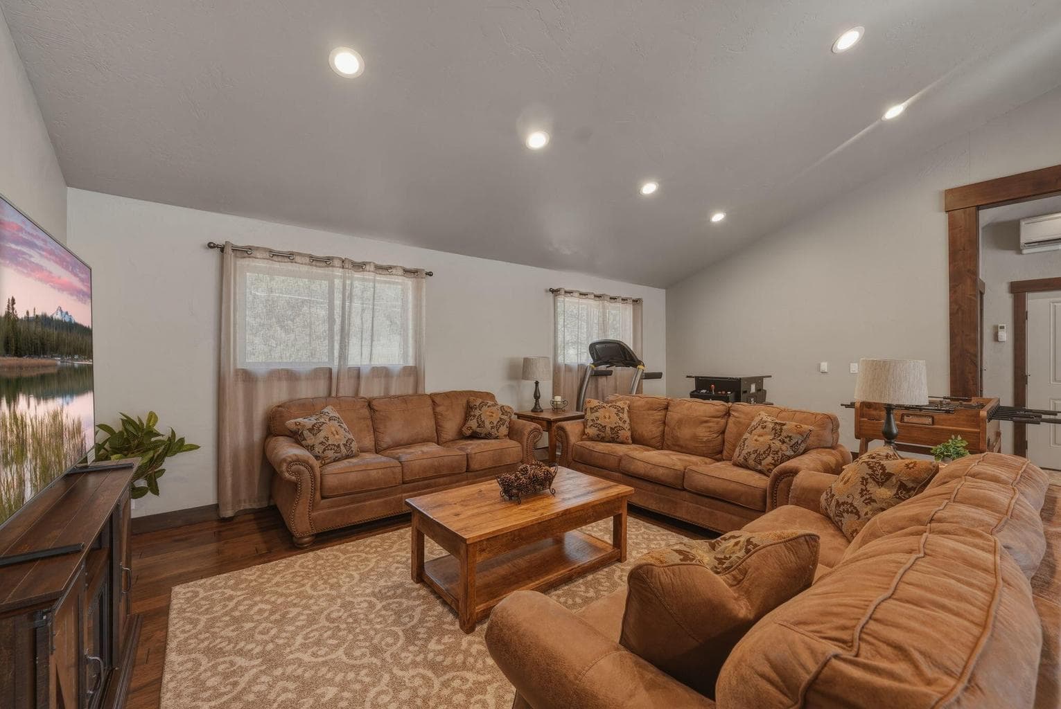 "ADU" space above garage w/ separate entrance. Engineered to add walls for bedrooms & laundry room.