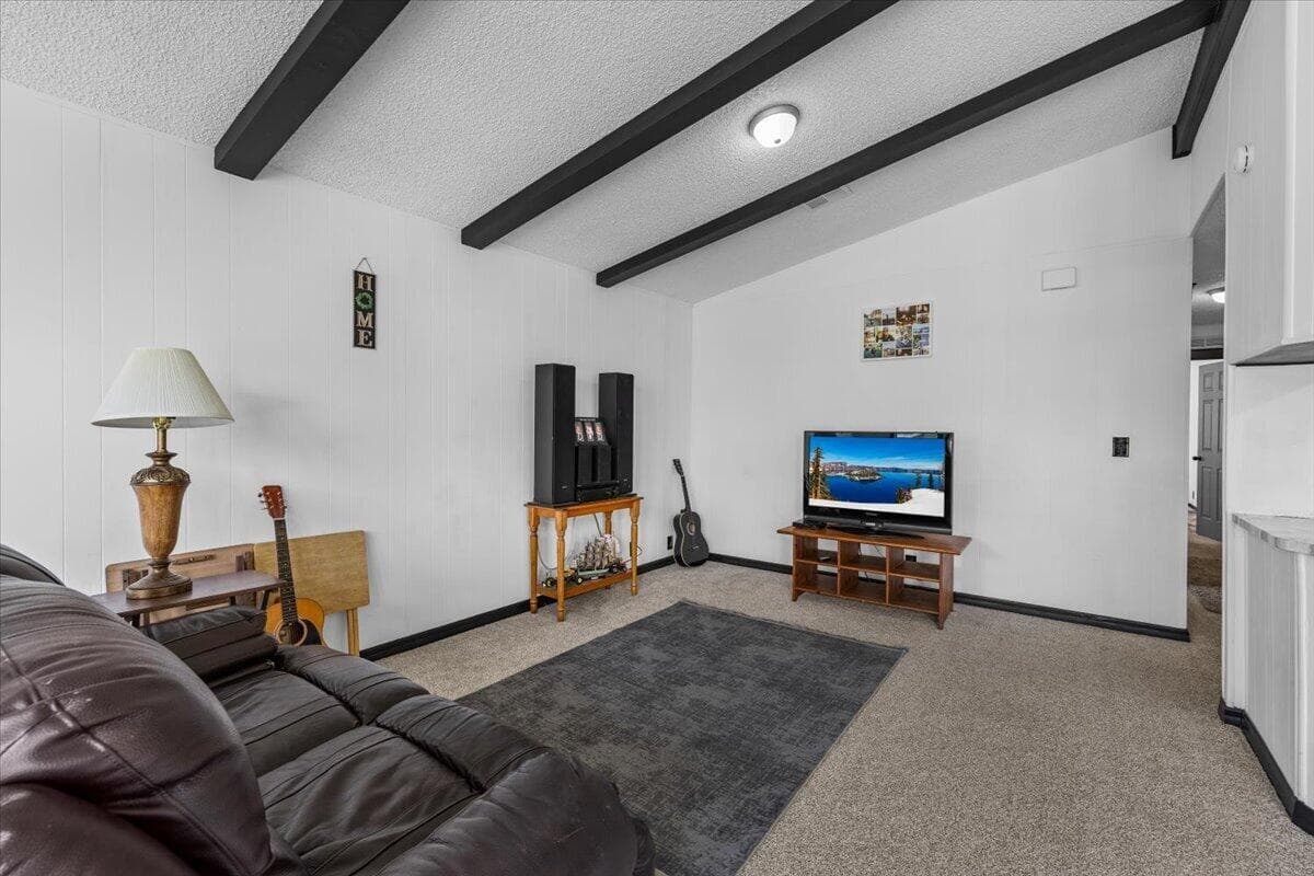 Vaulted ceilings in the gorgeous spacious Living Room