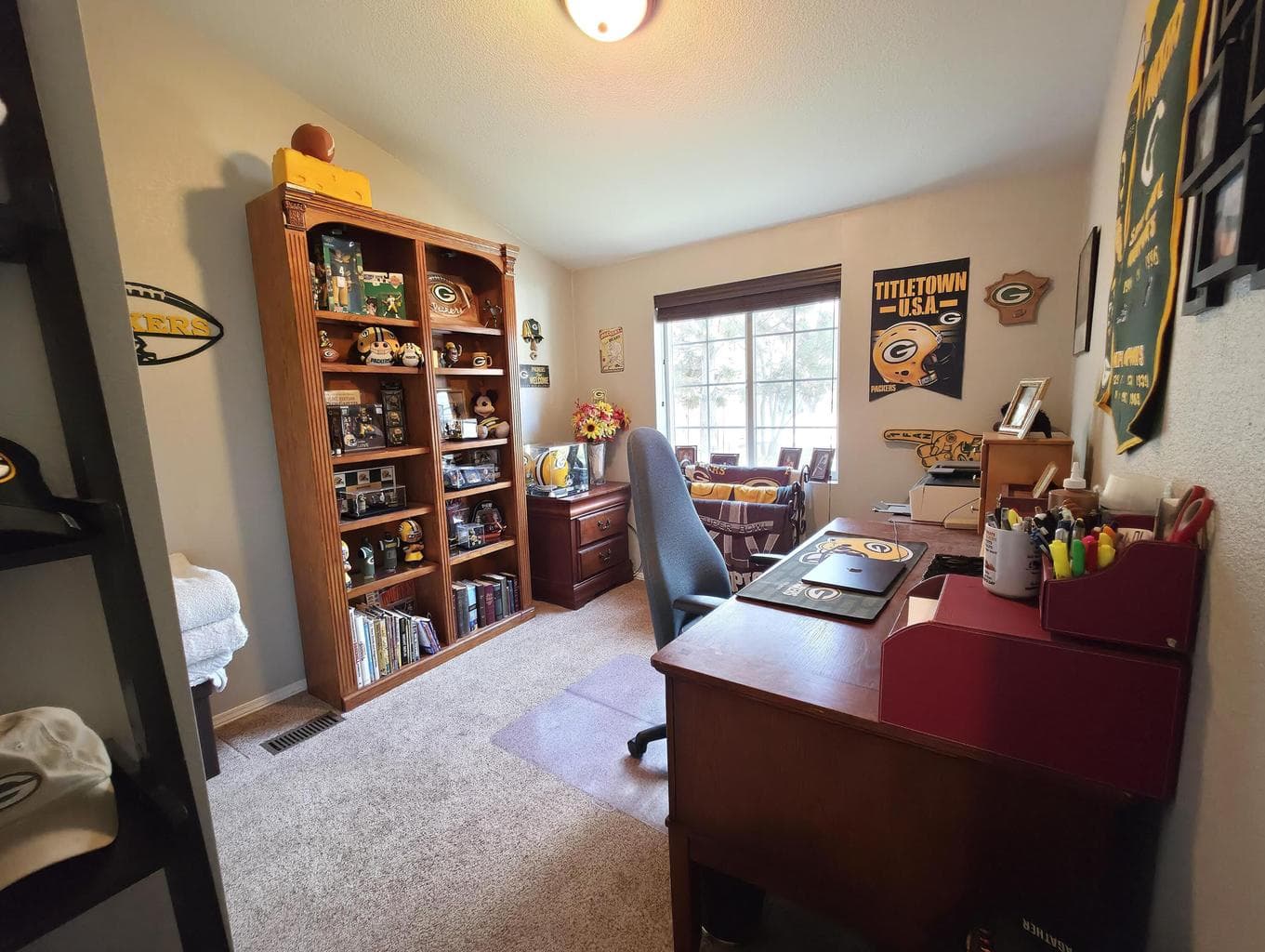 Third bedroom is being used as an office