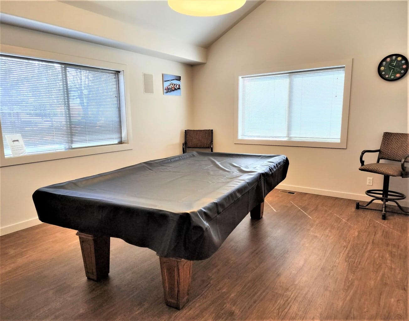 Enjoy billiards in this clubhouse room