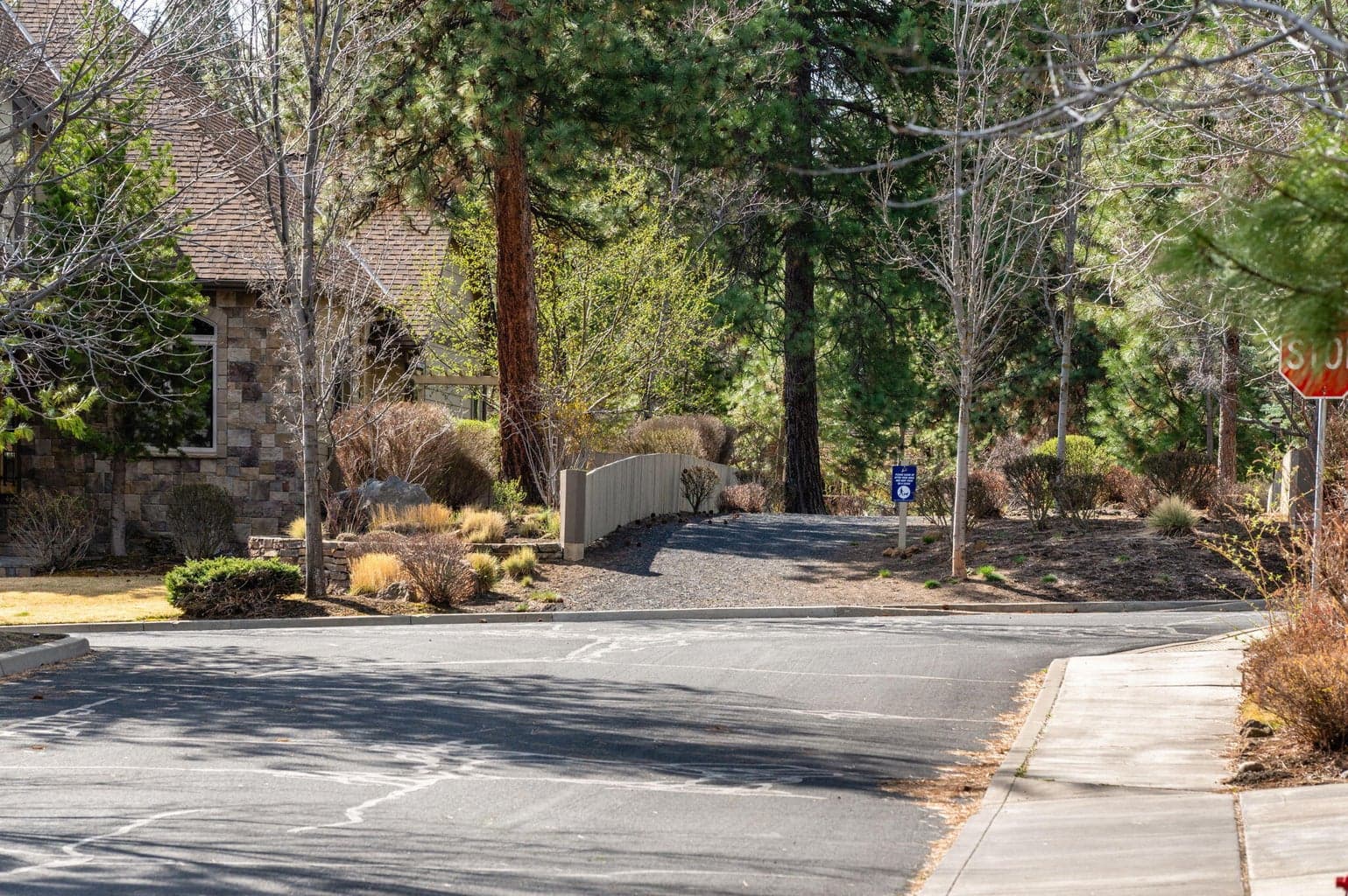 Trail entrance at end of street