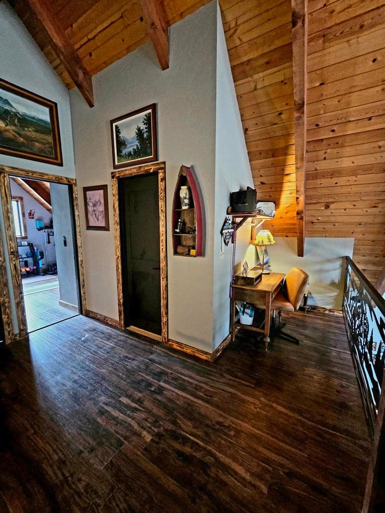 shows door to full bathroom