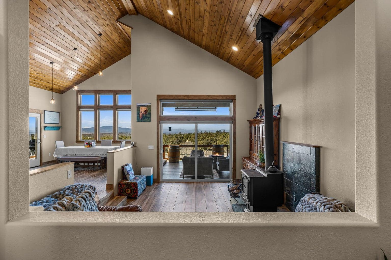 Open Floor Plan with awesome tongue & grove cleings.