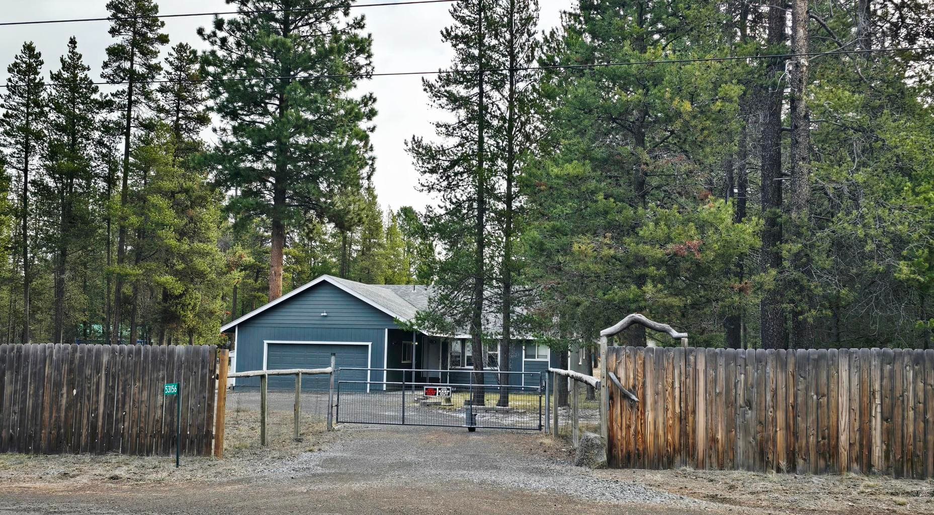 Day Rd., street view. Privacy fence faces Day Rd.