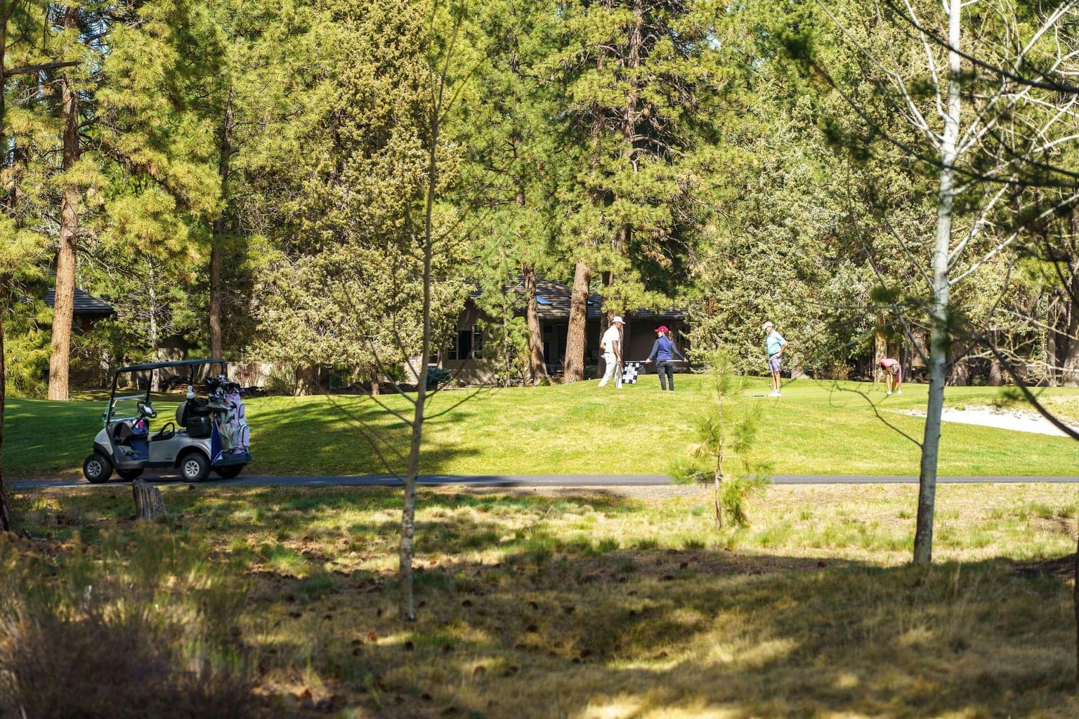 Front-row views of the golf course—enjoy the open, green setting and watching play unfold just beyond your backyard.