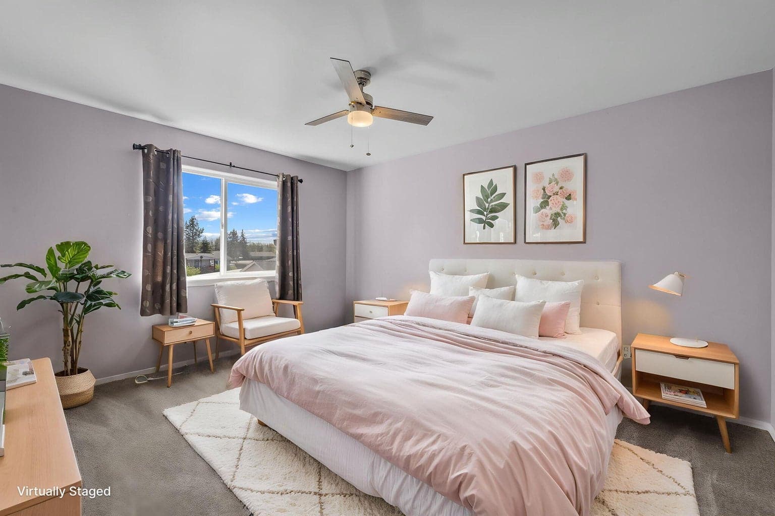 1st bedroom upstairs - virtually staged