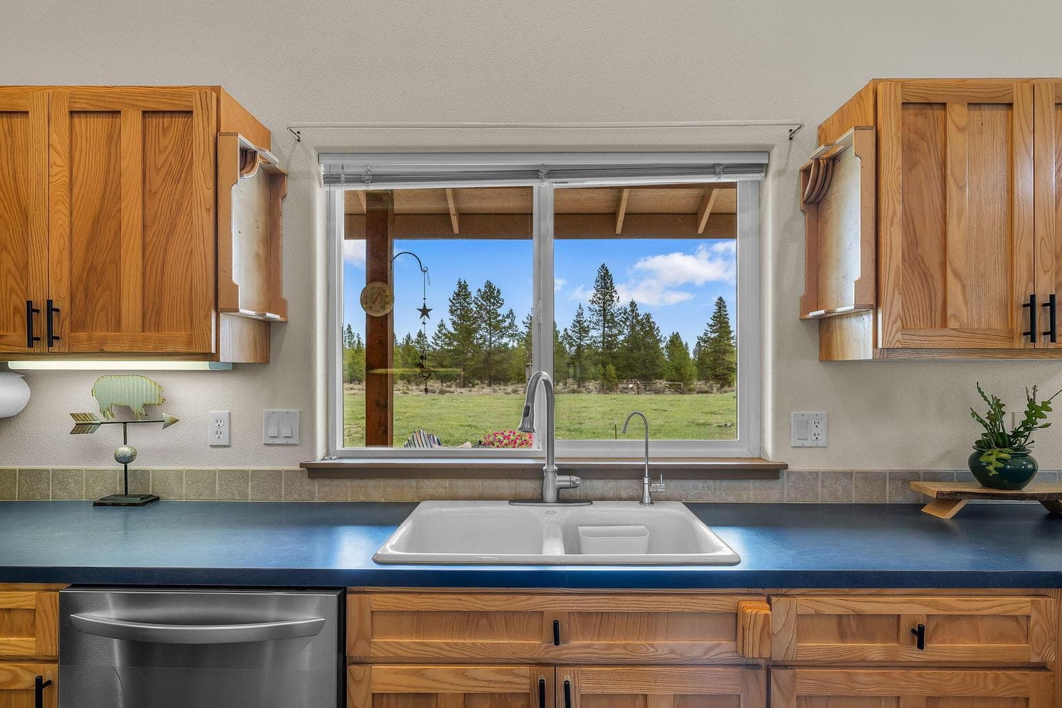Kitchen window looking East