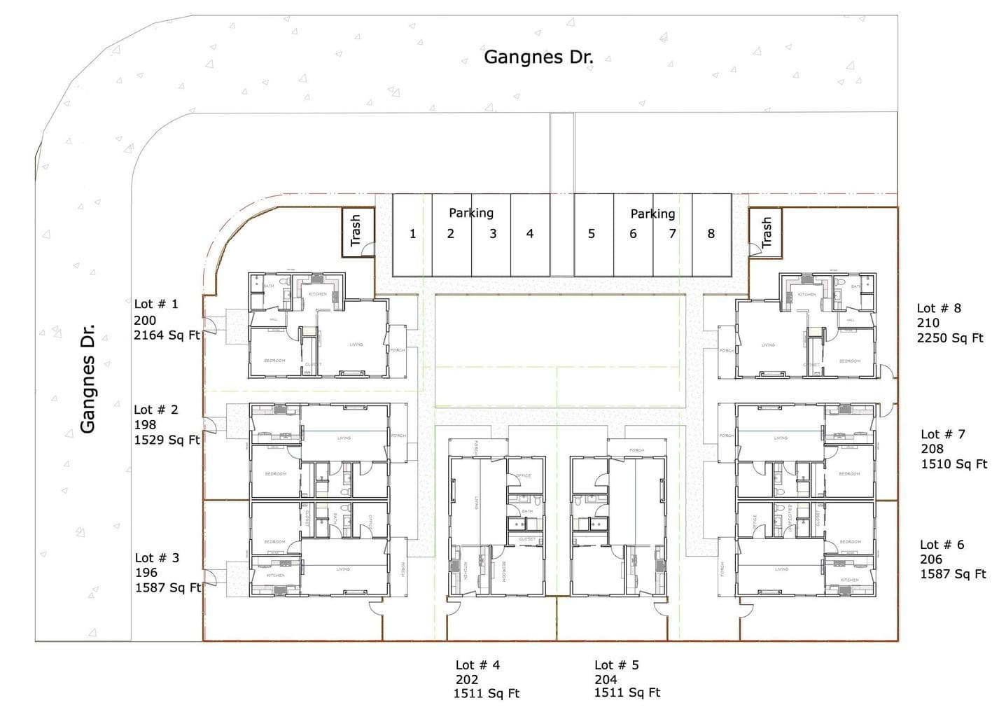 Plat map Aspen Place Cottages