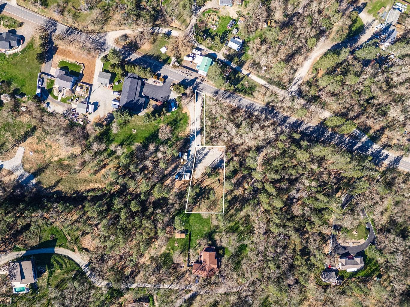 Aerial and lines on 1/2 acre lot