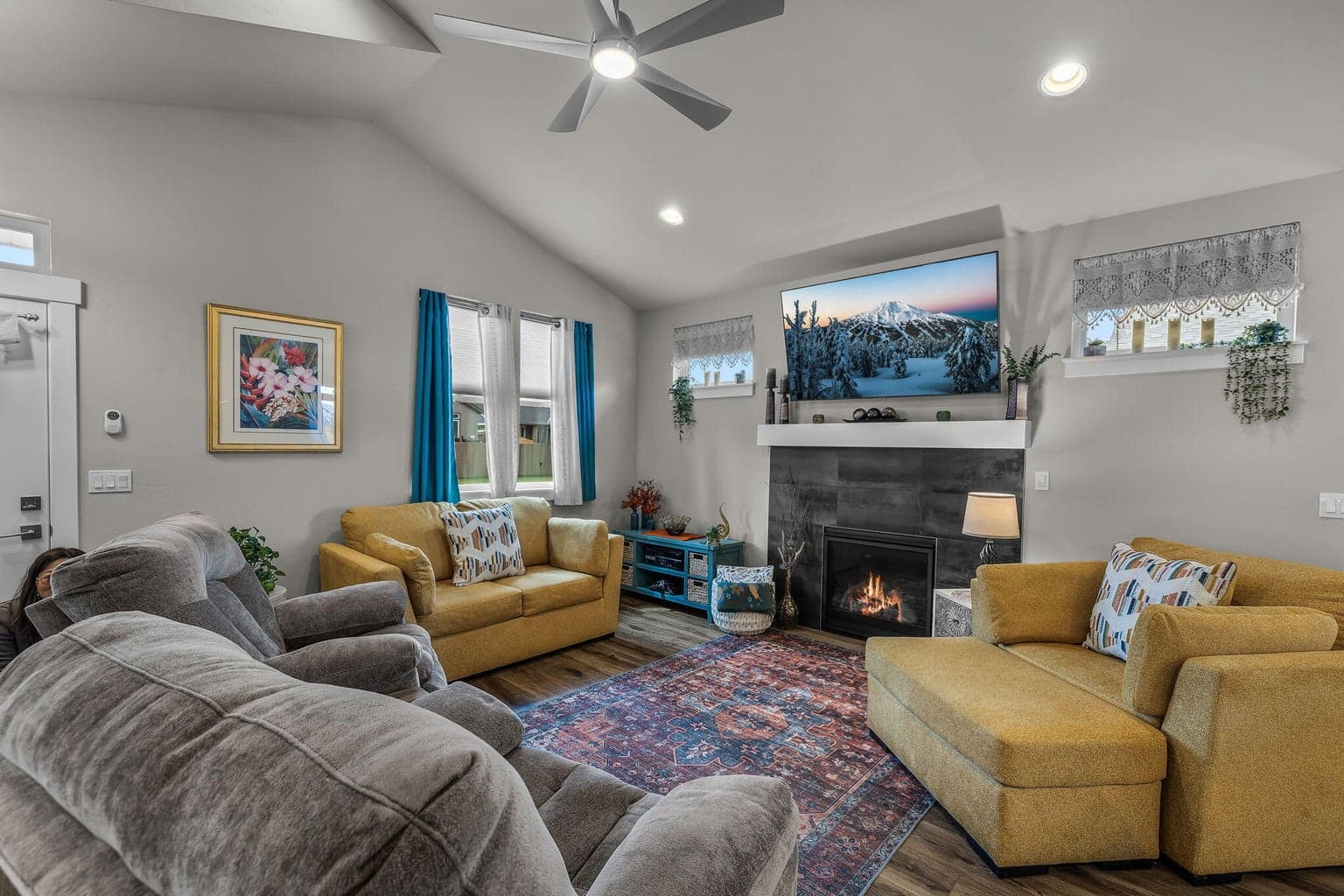 View of the open floor plan showing the abundance of natural light in the living area.