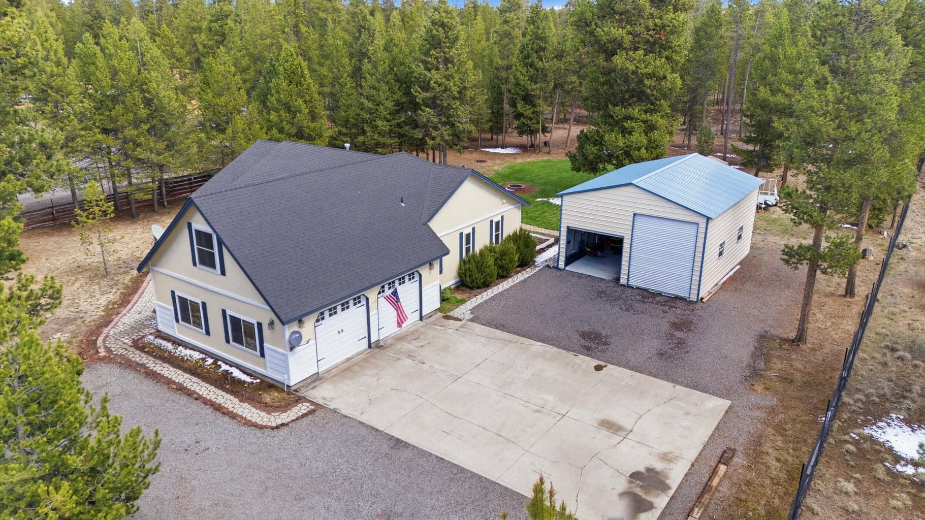 Aerial View of the Home & Property