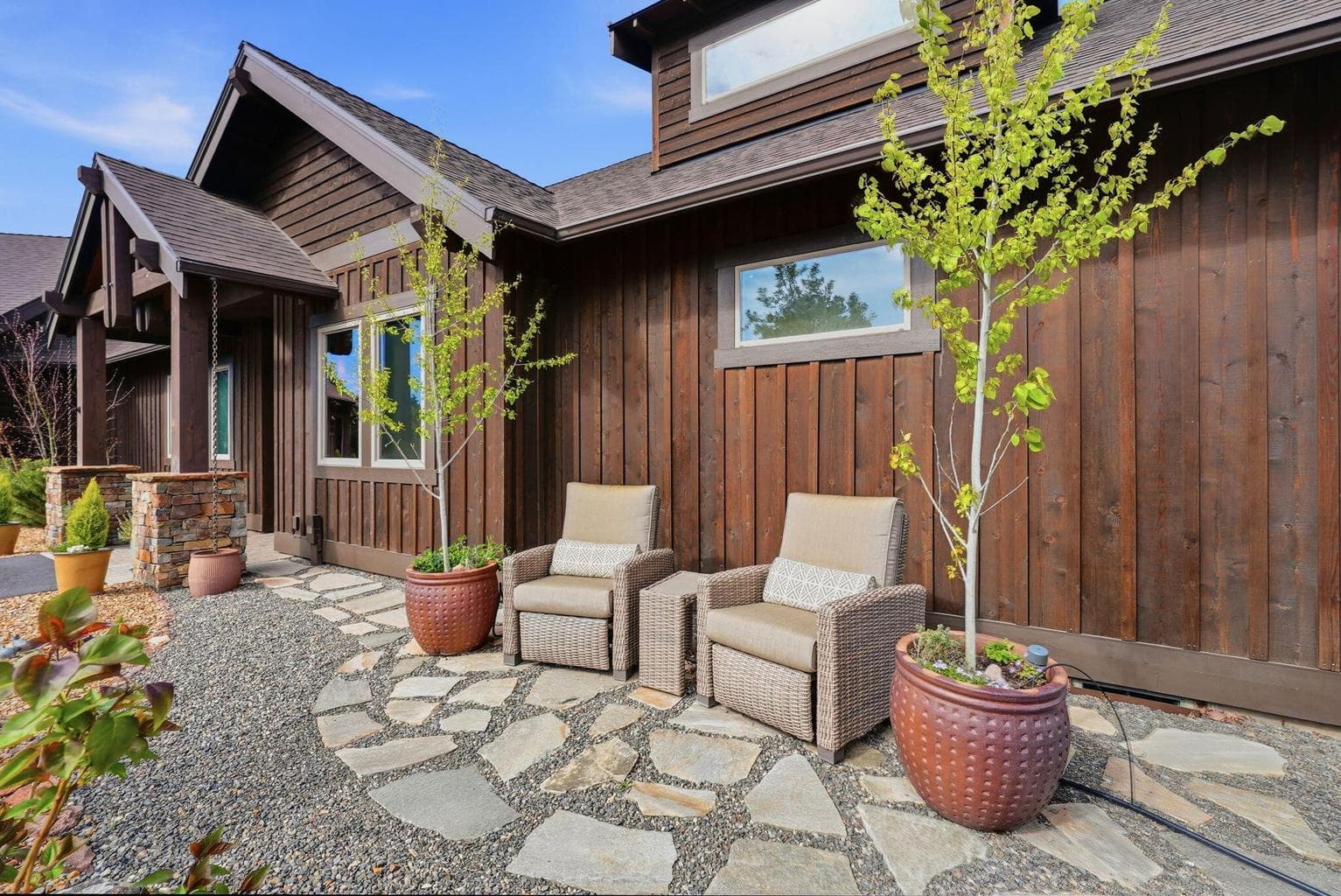 Front patio for a peaceful space to enjoy morning coffee