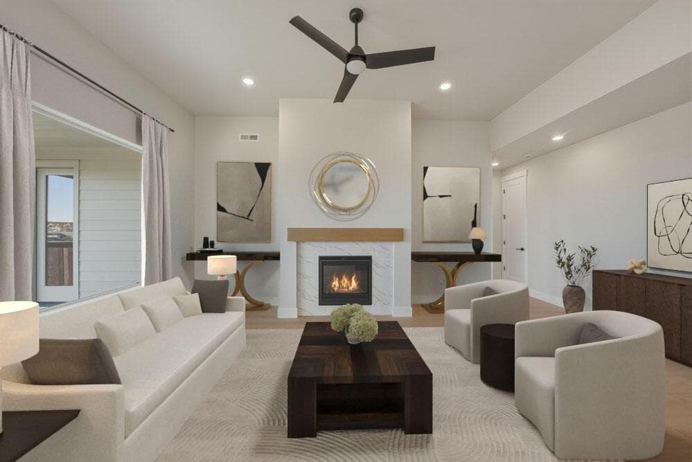 Greatroom with virtual staging.