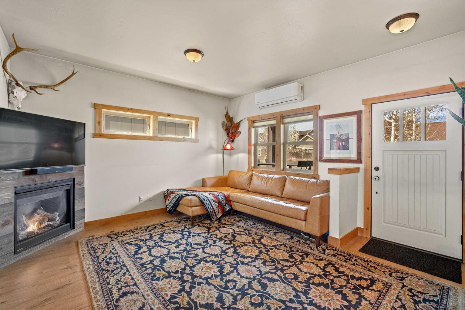 Cozy propane corner fireplace