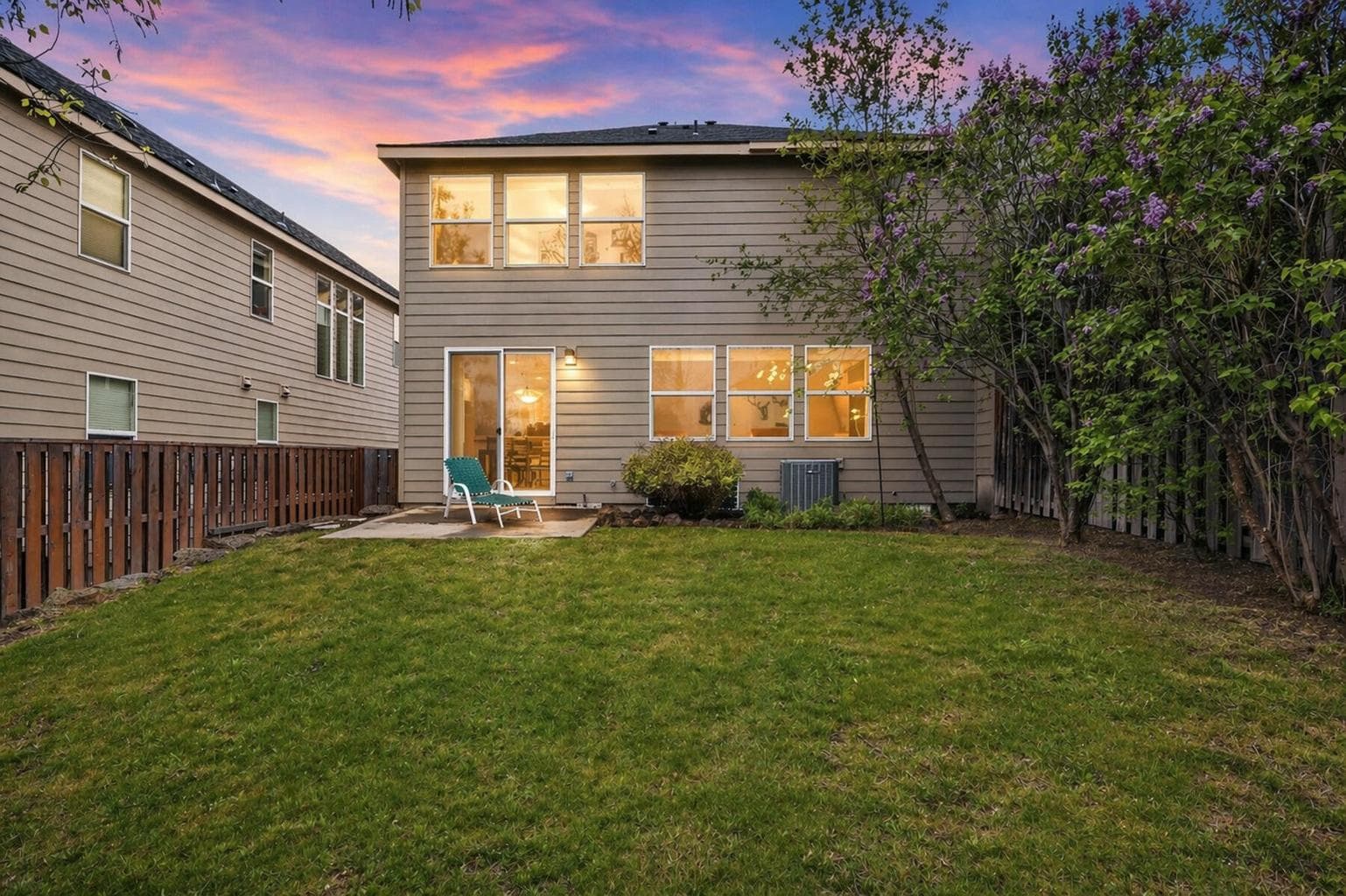 Large fenced backyard