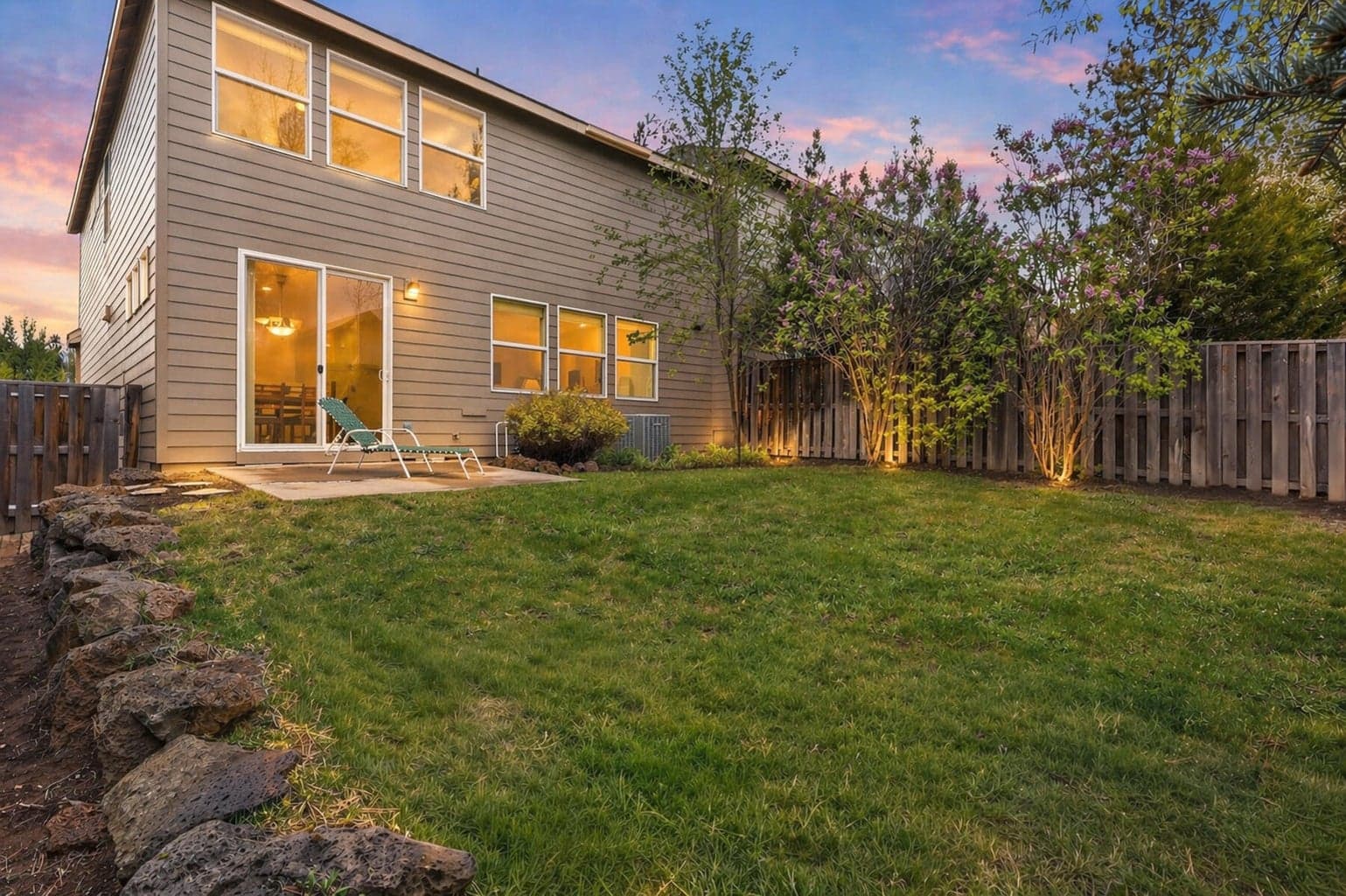 Large fenced backyard