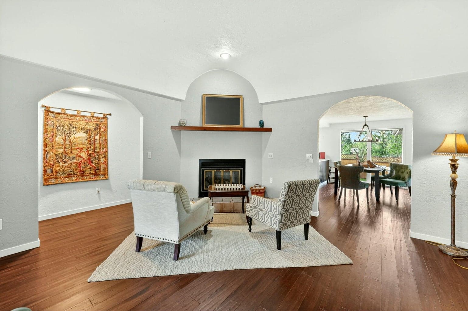 Gas fireplace in the front room