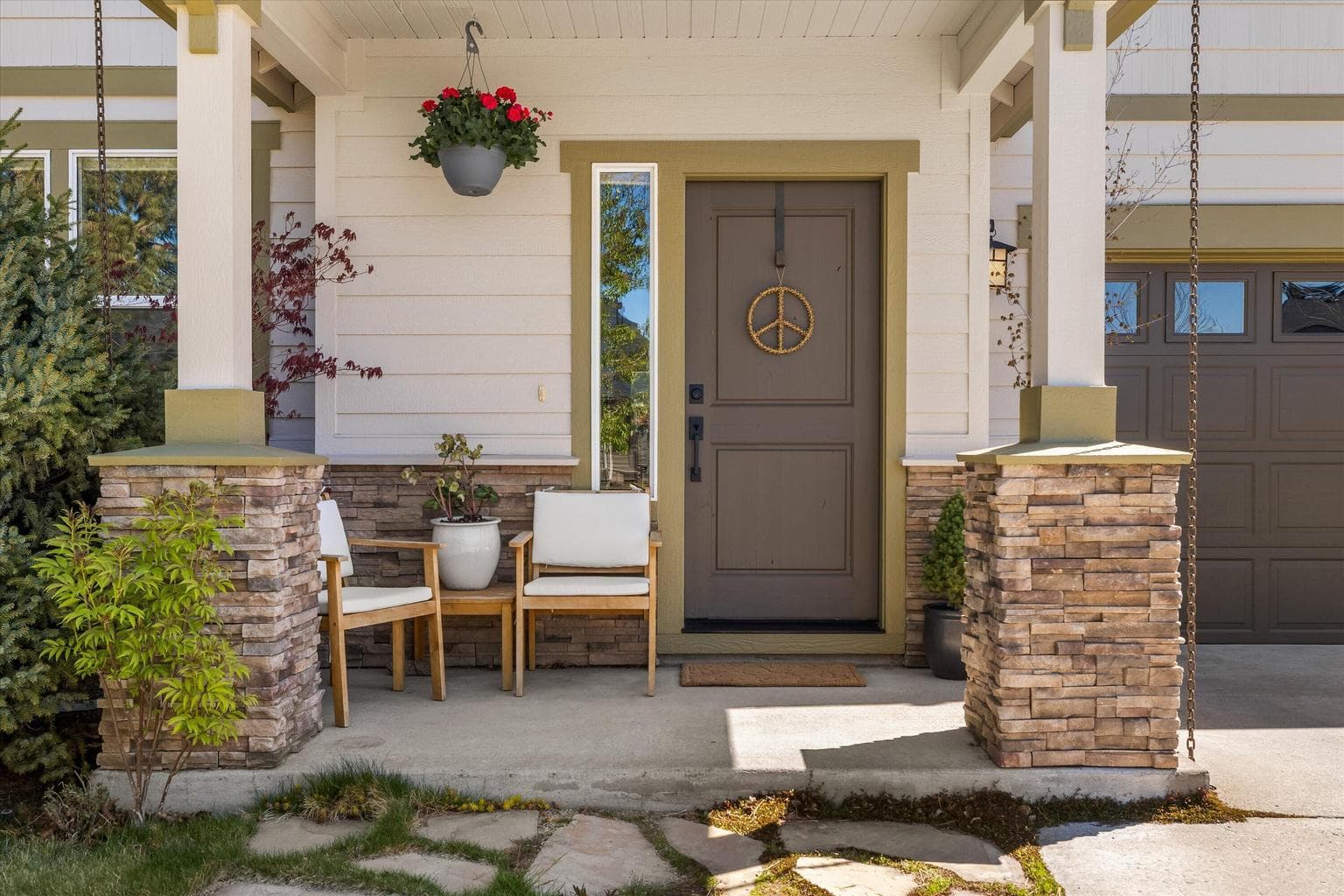 Covered and sweet front porch