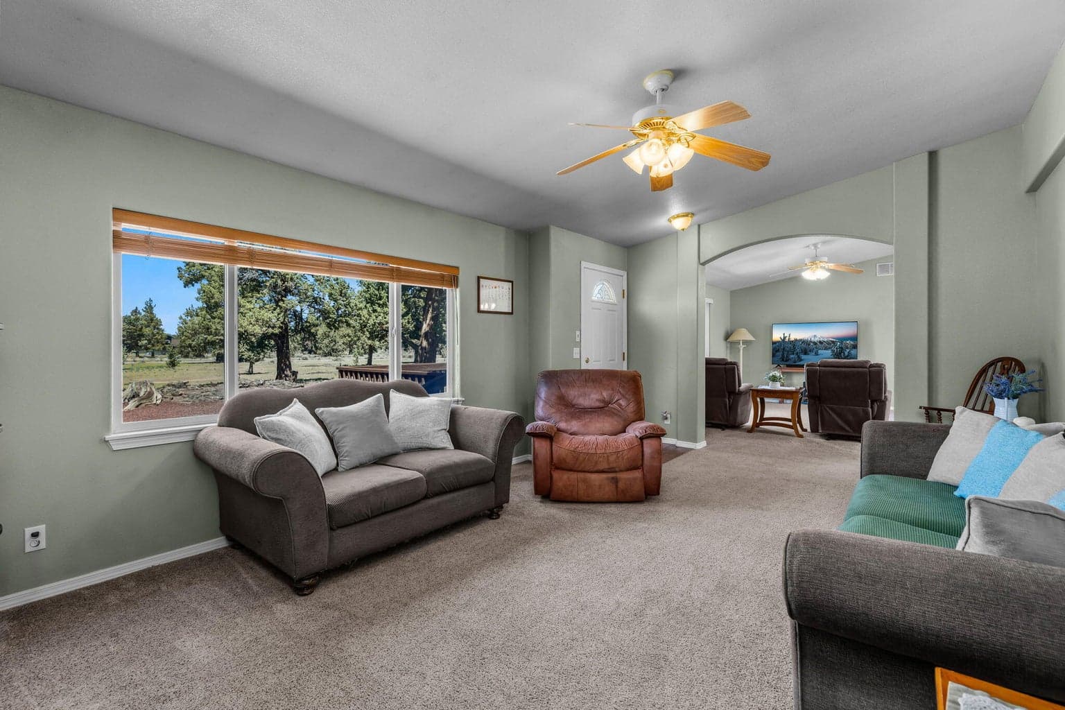 Family and living room offer spacious flow