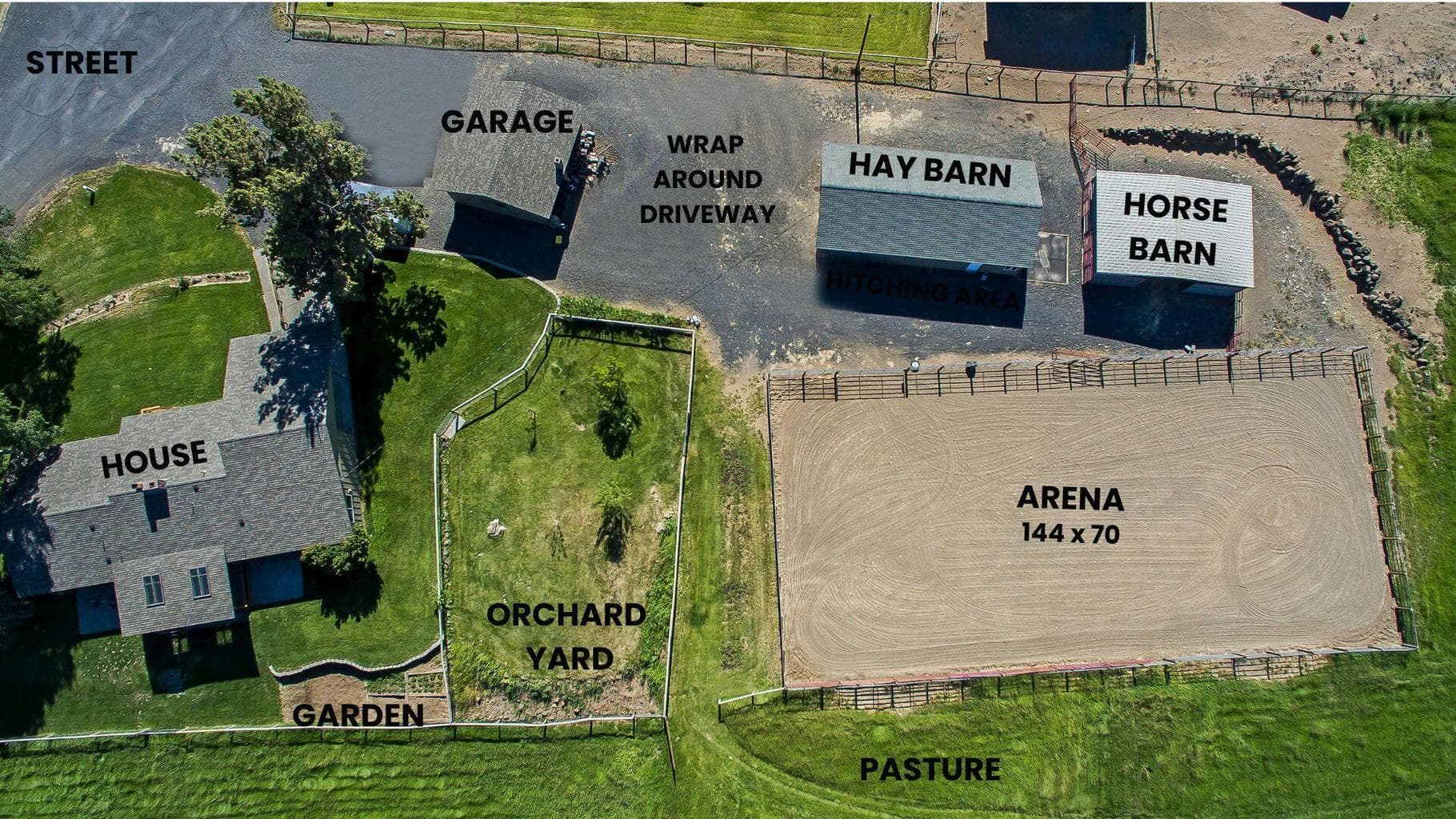 House, Orchard, Arena, Corral(s), Barns & Garage
