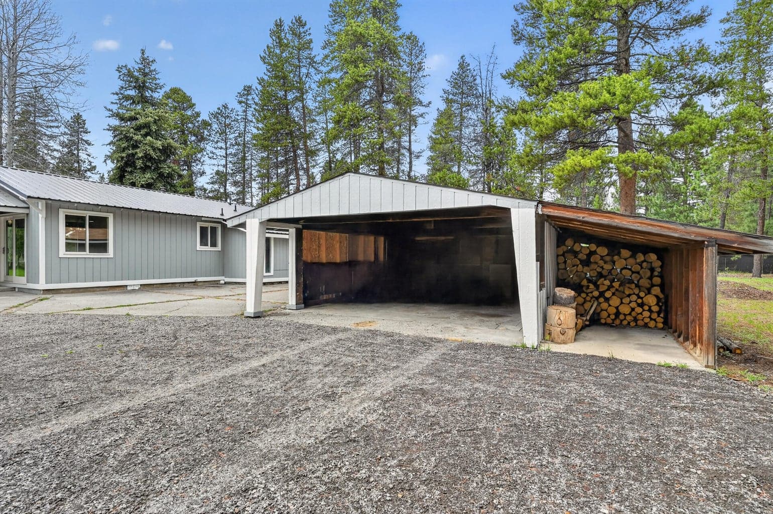carport and wood storage