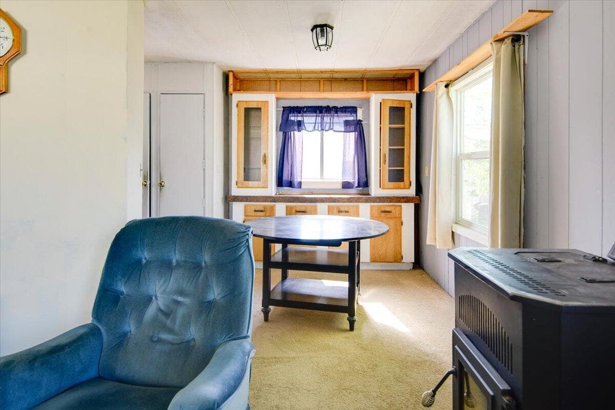 Living room and dining room