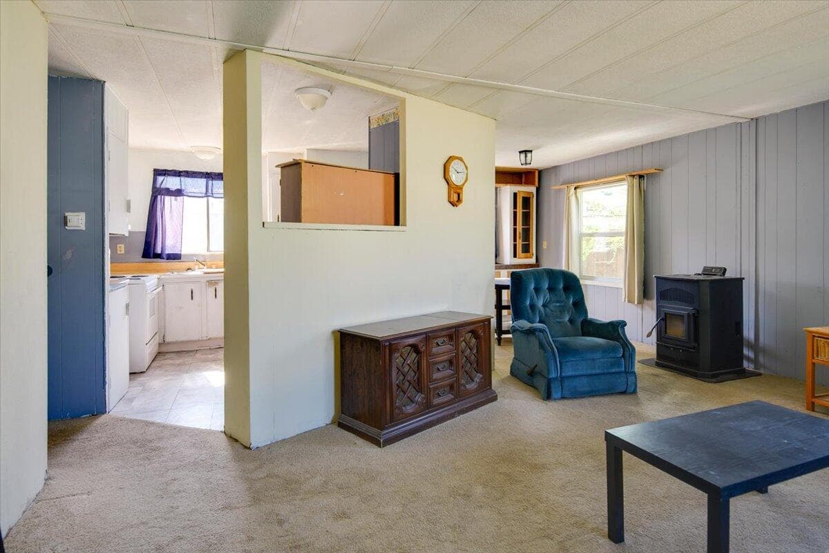 Living room and kitchen