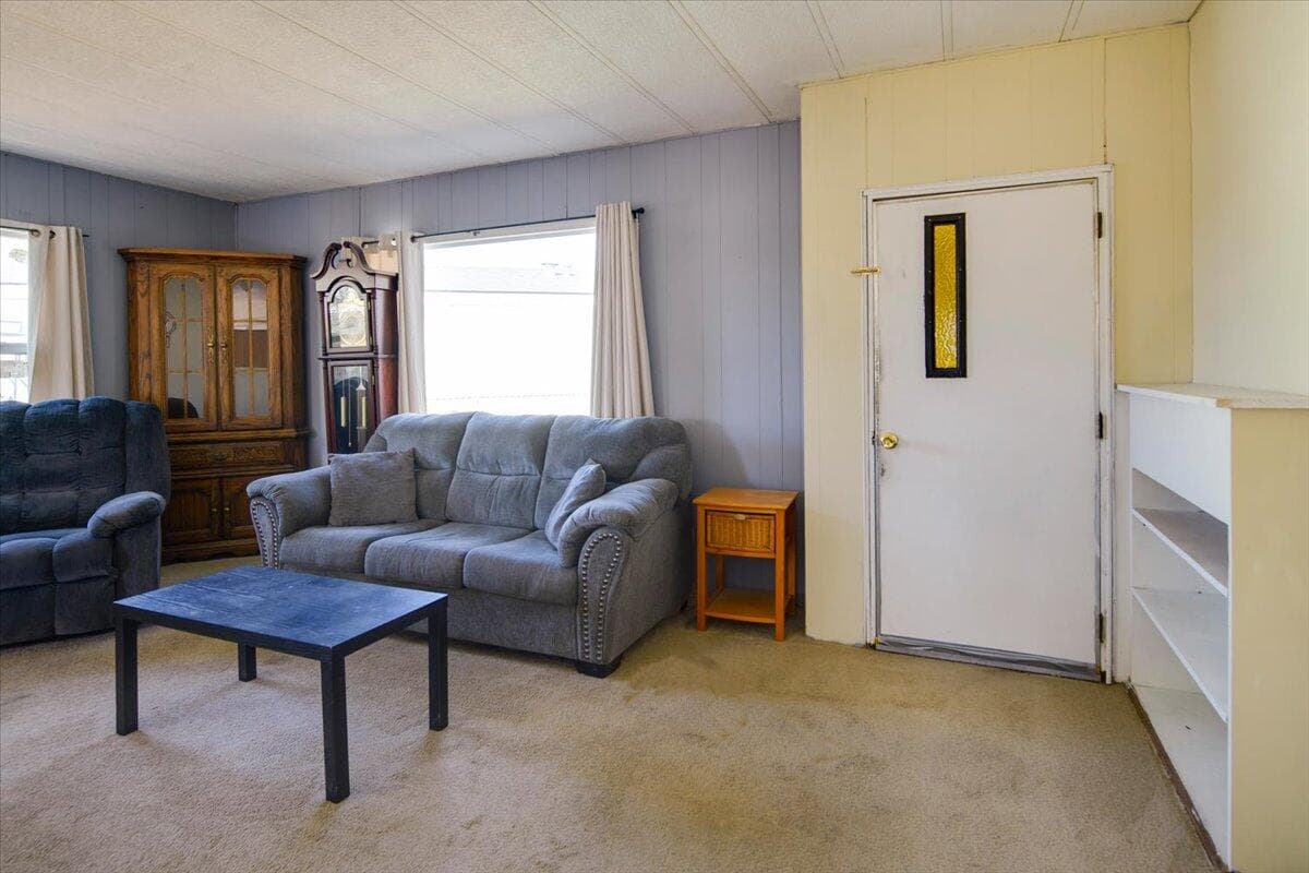 Living room and front door